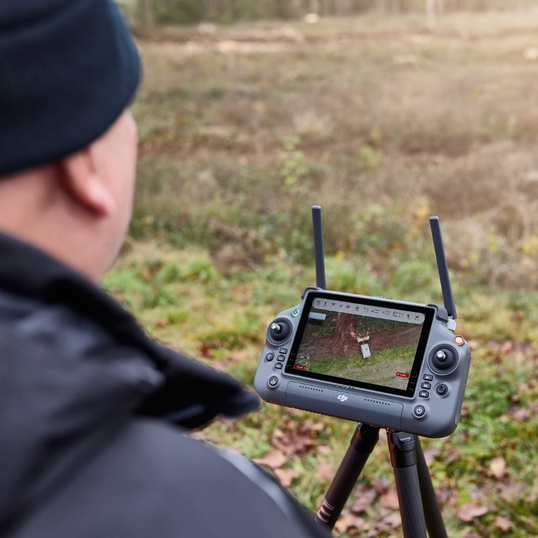 The PFS carbon tripod in use with a demining company in Ukraine
