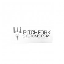 Pitchfork The Brand Sticker Small - Urban Grey