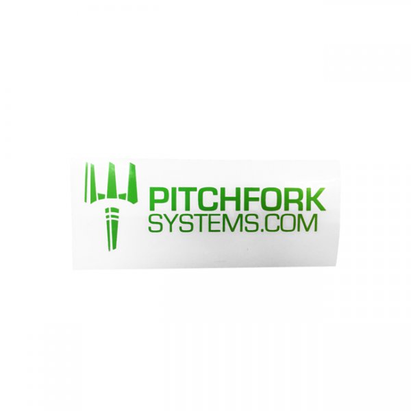 Pitchfork The Brand Sticker Small - Zombie Green