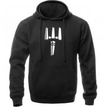 Pitchfork Casual Hoodie White Print - Black - M